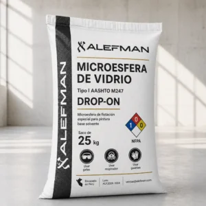 Saco Alefman de microesfera de vidrio AASHTO M247 Tipo I Drop-On para pintura vial