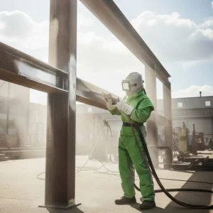 Vista frontal del casco de granallado GVS-RPB Nova 1 para arenadores