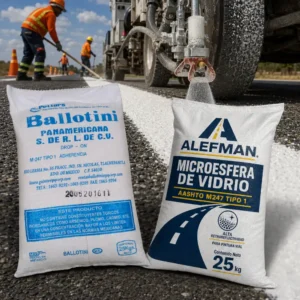 Microesferas de vidrio Alefman y Ballotini aplicadas para alta visibilidad nocturna en carretera
