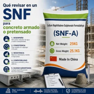 Saco SNF-A para concreto armado o pretensado con armaduras, probeta e inspección técnica en obra